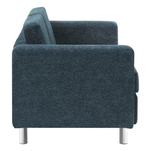Pacific Loveseat with Chrome Finish Legs, Sergio Solids Fabric Upholstery
