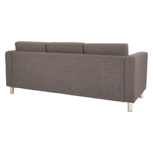 Pacific Sofa with Chrome Finish Legs, Sergio Solids Fabric Upholstery