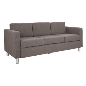 Pacific Sofa with Chrome Finish Legs, Sergio Solids Fabric Upholstery