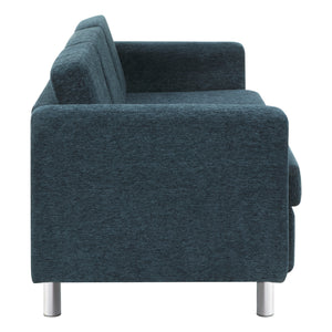 Pacific Sofa with Chrome Finish Legs, Sergio Solids Fabric Upholstery