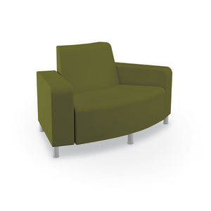 Phoeby Indoor Soft Seating Outside Curve Loveseat, Both Arms