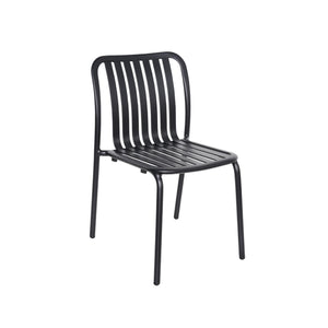 Key West Collection Outdoor/Indoor Vertical Slat Stacking Aluminum Side Chair