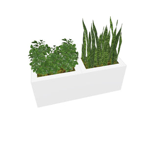 PIC Indoor Painted Steel Double Compartment Planter, 35-5/16" W x 11-7/8" D x 13-3/8' H