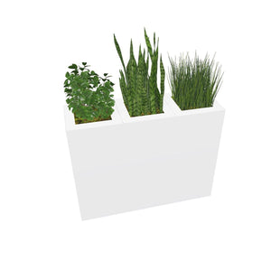 PIC Indoor Painted Steel Triple Compartment Planter, 35-5/16" W x 11-7/8" D x 26-15/16" H