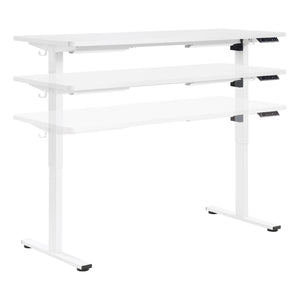 Primo 60" Sit/Stand Electric Height Adjustable Desk, White Base with White Top