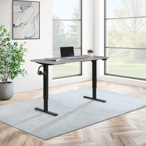 Primo 60" Sit/Stand Electric Height Adjustable Desk, Black Base with Light Grey Top