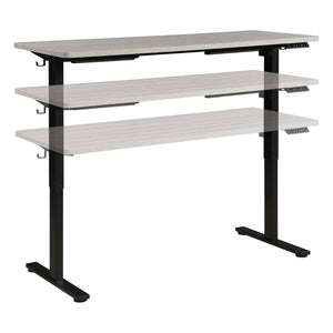 Primo 60" Sit/Stand Electric Height Adjustable Desk, Black Base with Light Grey Top