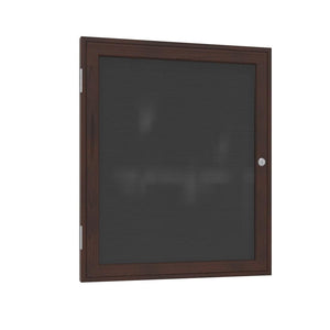Ghent Enclosed Black Flannel Letterboard with Walnut Wood Frame