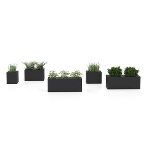 PIC Indoor Painted Steel Single Compartment Square Planter, 11-7/8" W x 11-7/8" D x 13-3/8" H