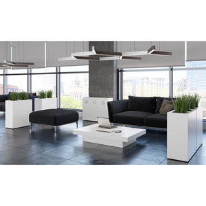 PIC Indoor Painted Steel Triple Compartment Planter, 35-5/16" W x 11-7/8" D x 26-15/16" H