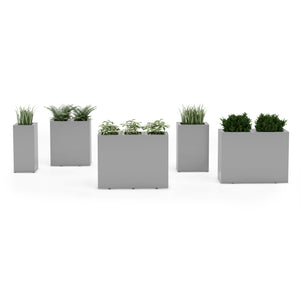PIC Indoor Painted Steel Double Compartment Planter, 35-5/16" W x 11-7/8" D x 13-3/8' H