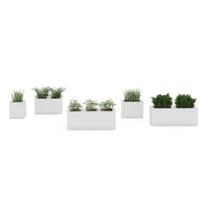 PIC Indoor Painted Steel Single Compartment Square Planter, 11-7/8" W x 11-7/8" D x 13-3/8" H