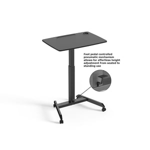 Kantek Mobile Height Adjustable Sit Stand Desk, Large