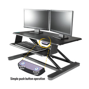 Kantek Electric Sit to Stand Workstation - Black