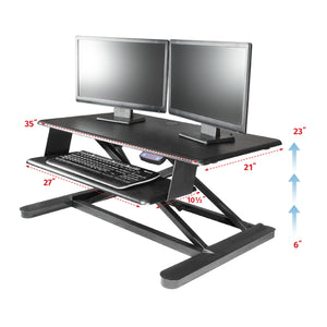 Kantek Electric Sit to Stand Workstation - Black