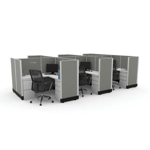 Systems In Stock Six 5' x 5' L-Shape Workstations, 53" H