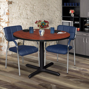 Cain 48" Round X-Base Breakroom Table, 29" Dining Height