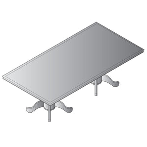 Townsend Traditional Rectangular 6 Ft. Conference Table with Queen Anne Base, 72" x 36" x 30" H