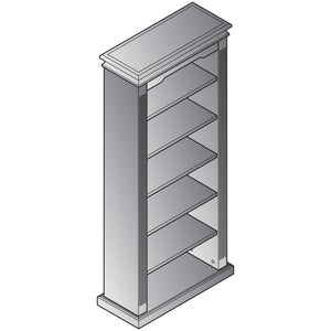 Townsend Traditional 6-Shelf Bookcase, 32" x 14" x 75" H