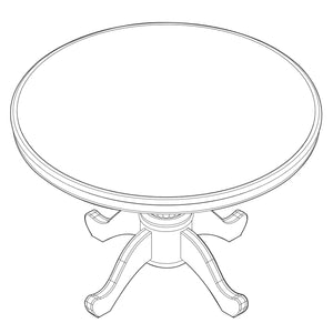 Townsend Traditional 48" Round Table with Queen Anne Base