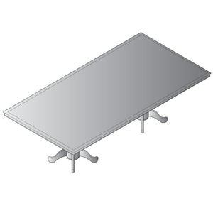 Townsend Traditional Rectangular 8 Ft. Conference Table with Queen Anne Bases, 96" x 48" x 30" H