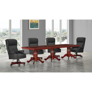 Townsend Traditional Rectangular 10 Ft. Conference Table with Queen Anne Bases