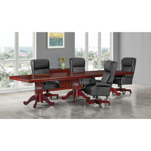 Townsend Traditional Rectangular 12 Ft. Conference Table with Queen Anne Bases, 144" x 48" x 30" H
