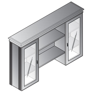 Townsend Traditional Overhead Storage Hutch with Glass Doors, 72" x 15" x 45" H