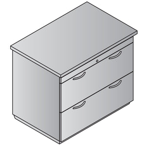 Tuxedo 2-Drawer Lateral File, 36" W x 24" D x 30" H