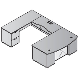 Tuxedo U-Shape with Bridge on Left, 72" x 114"