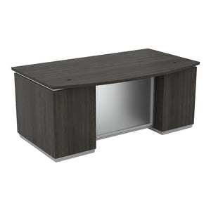 Tuxedo Bow Front Double Pedestal Desk, 72" x 42"