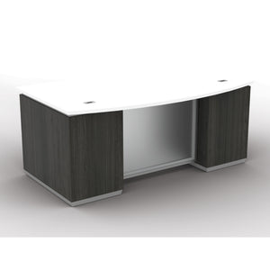 Tuxedo Bow Front Double Pedestal Desk, 72" x 42"