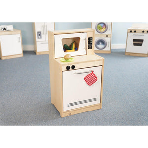 Contemporary Kitchen Microwave and Dishwasher, Natural/White