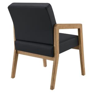 Medium Oak Finish Visitor's Chair with Memory Foam Seat,Silver Ion Technology Dillon Fabric Upholstery