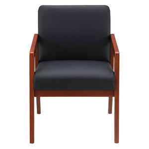 Cherry Finish Visitor's Chair with Memory Foam Seat, Silver Ion Technology Dillon Fabric Upholstery