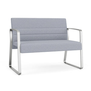 Waterfall Collection Reception Seating, Loveseat, Sled Base, 550 lb. Capacity, Designer Fabric Upholstery, FREE SHIPPING