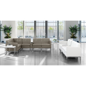 Wall Street Right Facing Armchair with Chrome Base