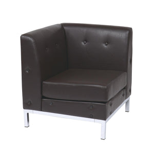 Wall Street Corner Chair with Chrome Base