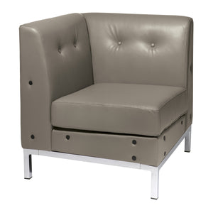 Wall Street Corner Chair with Chrome Base
