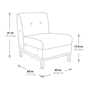 Wall Street Armless Chair with Chrome Base