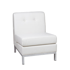 Wall Street Armless Chair with Chrome Base
