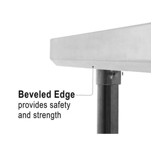 Stainless Steel Table with Lower Shelf, 48" W x 30" D