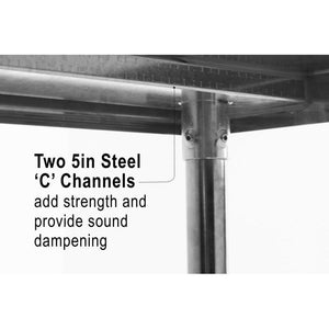 Stainless Steel Table with Lower Shelf, 36" W x 30" D