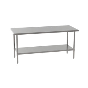 Stainless Steel Table with Lower Shelf, 72" W x 30" D