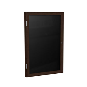Ghent Enclosed Black Flannel Letterboard with Walnut Wood Frame
