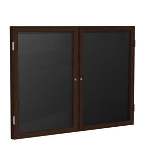 Ghent Enclosed Black Flannel Letterboard with Walnut Wood Frame
