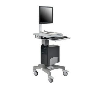 Global Industrial Mobile Sit & Stand Workstation, Gray