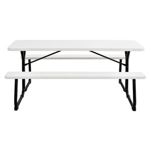 Global Industrial 6' Outdoor Blowmolded Plastic Picnic Table, White
