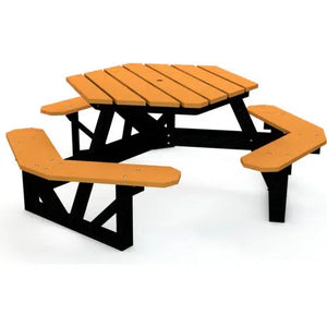 Global Industrial Recycled Plastic 6' Hexagon Picnic Table