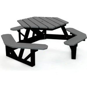 Global Industrial Recycled Plastic 6' Hexagon Picnic Table